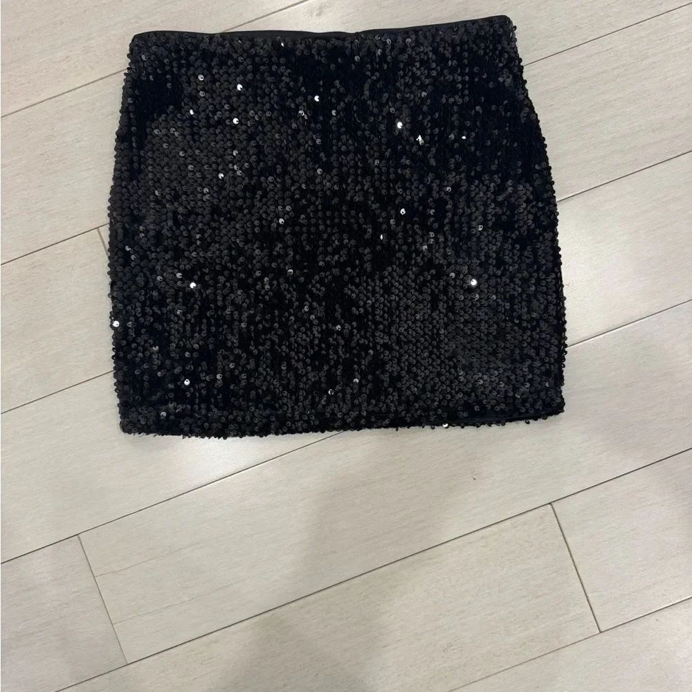 Forever 21 Black Sequin Mini Skirt